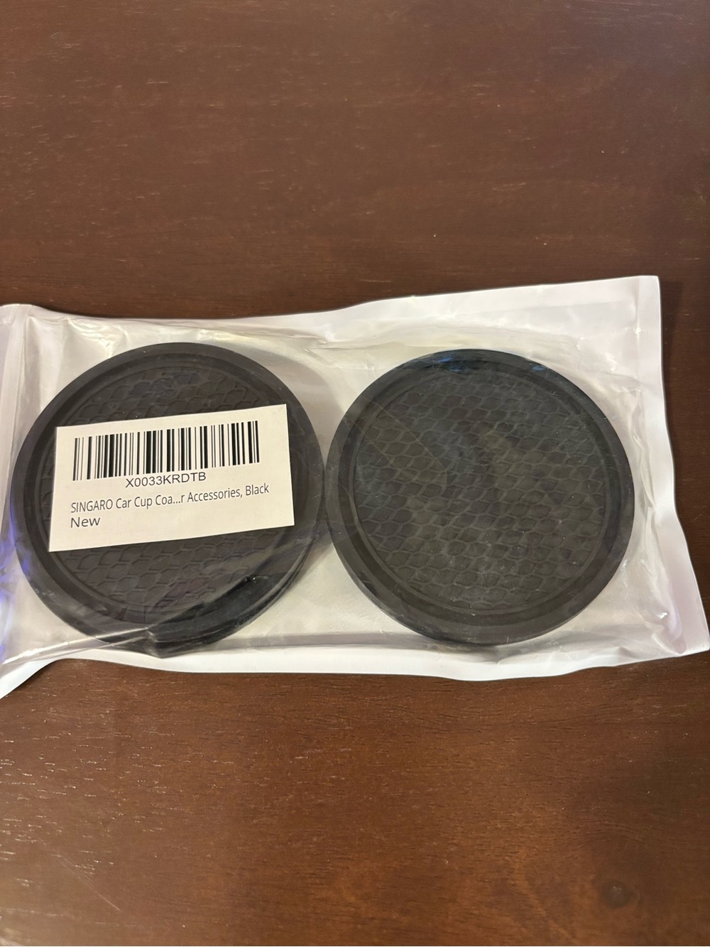 Singaro Car Cup Holder Coasters 4-Pack Black Silicone Universal